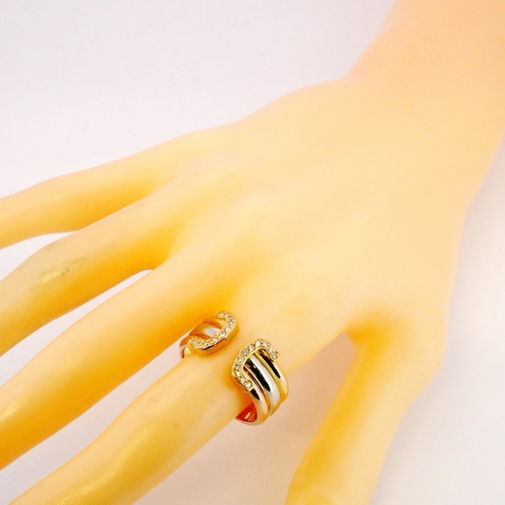 Cartier 2C Ring in 18K Yellow Gold (K18YG), White (K18WG), and Pink with Diam... - Picture 6 of 7